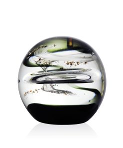 Crystal Gold and silver paperweight