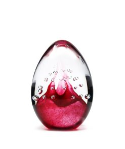 Red crystal egg bubble paperweight